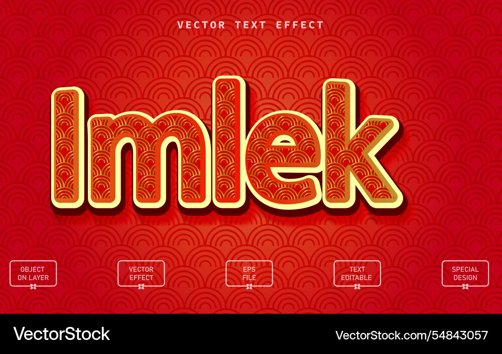 Imlek 3d text effect with chinese texture Imlek 3d text effect with chinese texture vector image