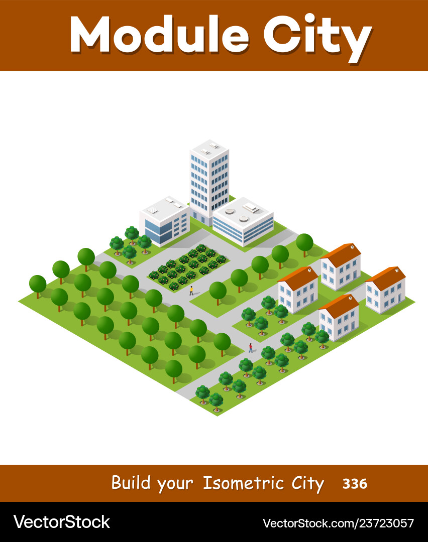 Isometric 3d trees forest Royalty Free Vector Image