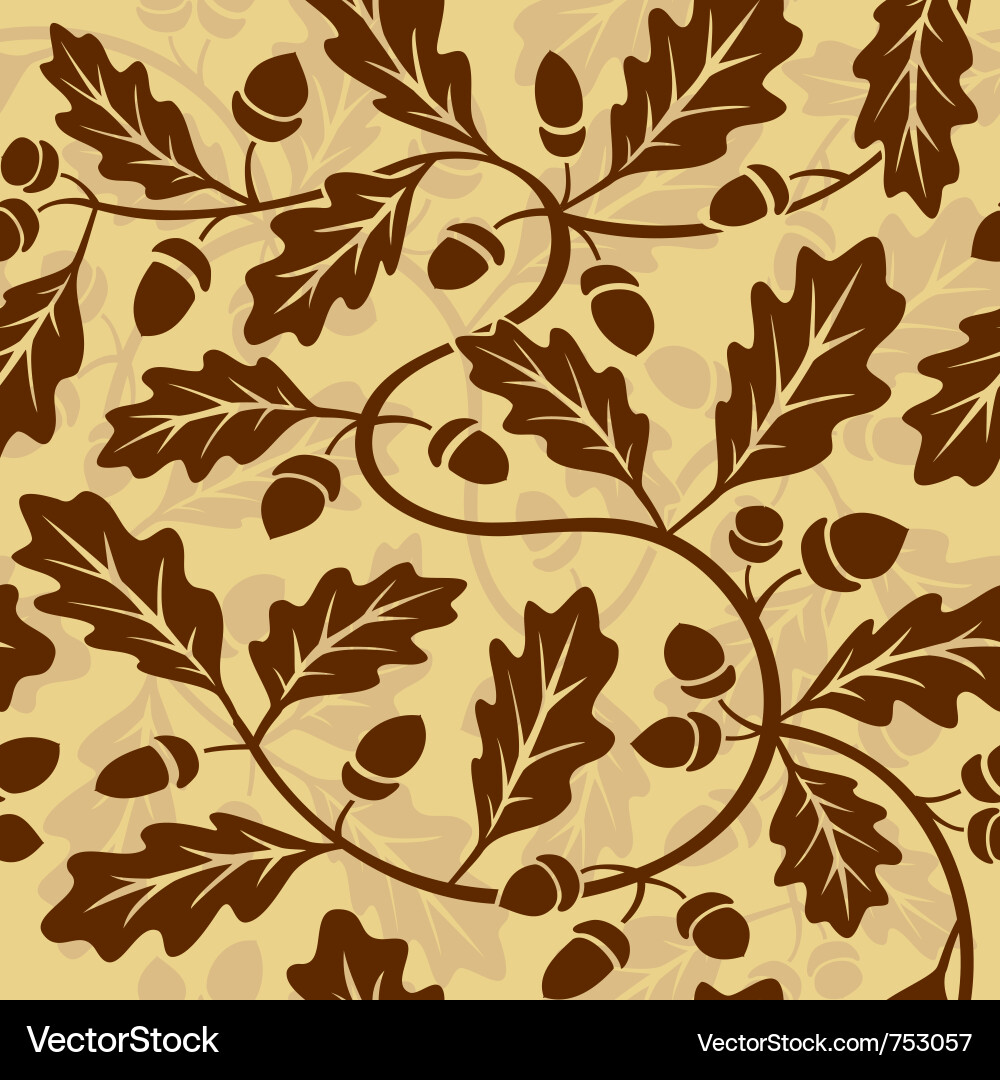 Oak Leaf and Acorn Pattern Vector Image