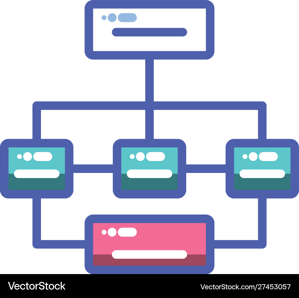 Organization chart with colorful elements useful Organization chart with colorful elements useful vector image
