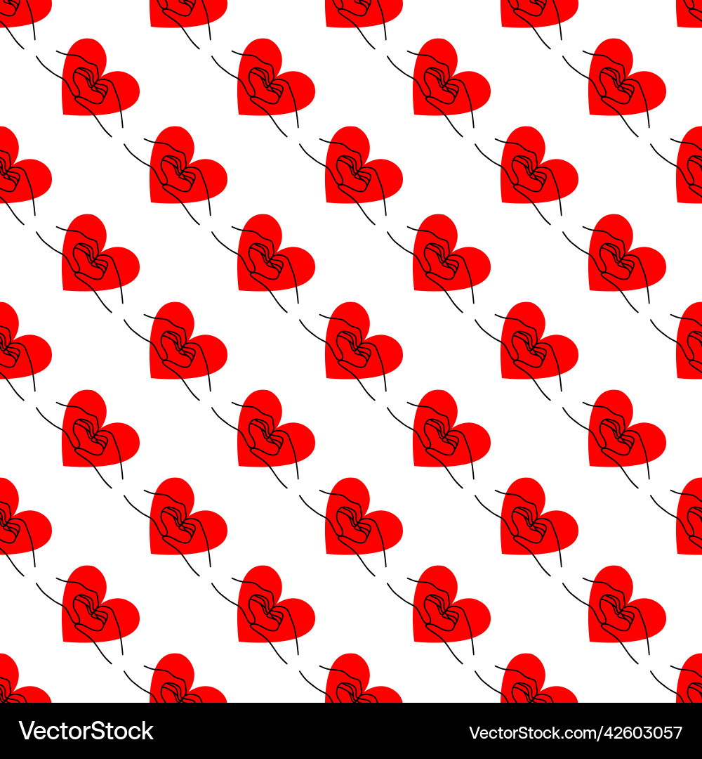 Pattern with a heart in the shape of hands Pattern with a heart in the shape of hands vector image