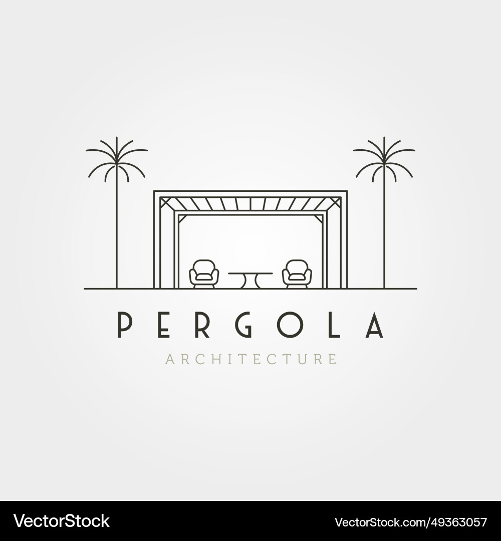 Pergola line art icon logo design minimalist Pergola line art icon logo design minimalist vector image