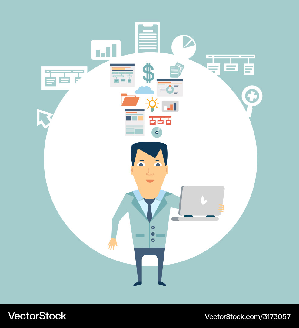 Programmer working at a computer Vector Image