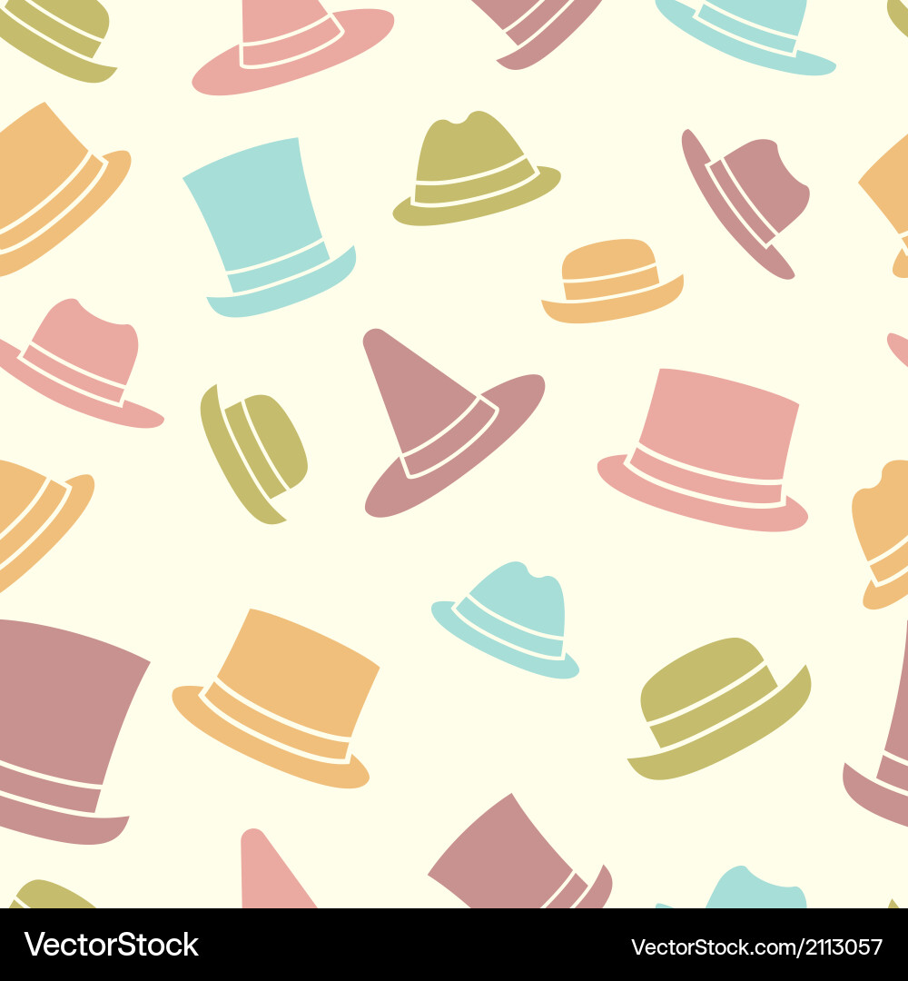 Seamless pattern of hats Vector Image