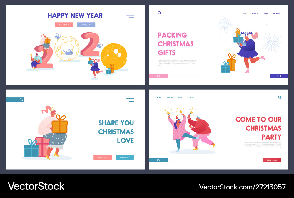 Set landing pages web design banner mobile Set landing pages web design banner mobile vector image