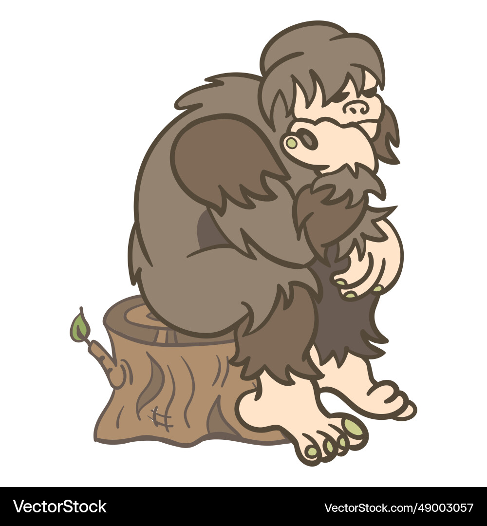 Sitting sasquatch vector image