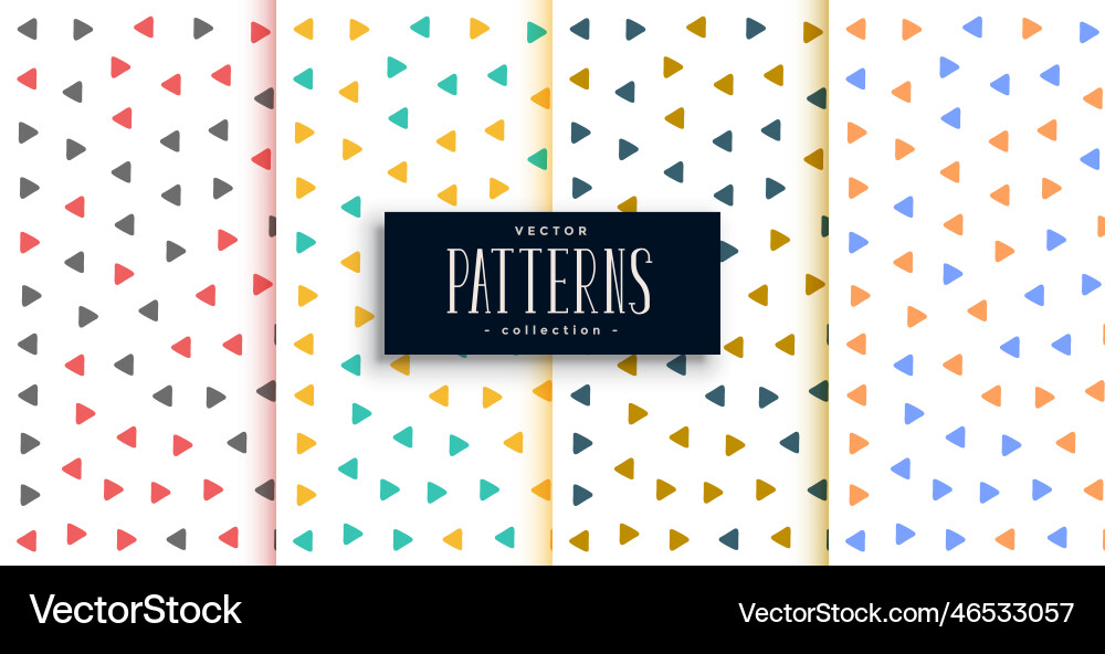 Small triangle patterns set in different colors vector image