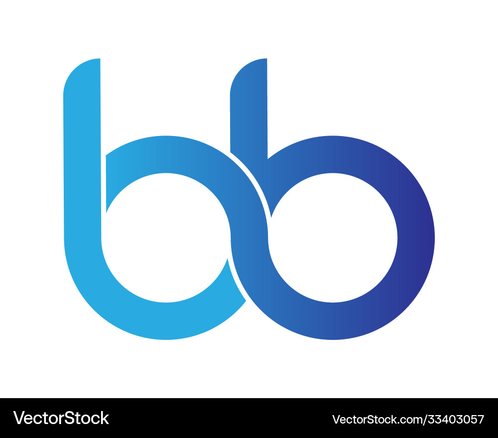 Stylized lowercase letters b and are linked Stylized lowercase letters b and are linked Vector Image