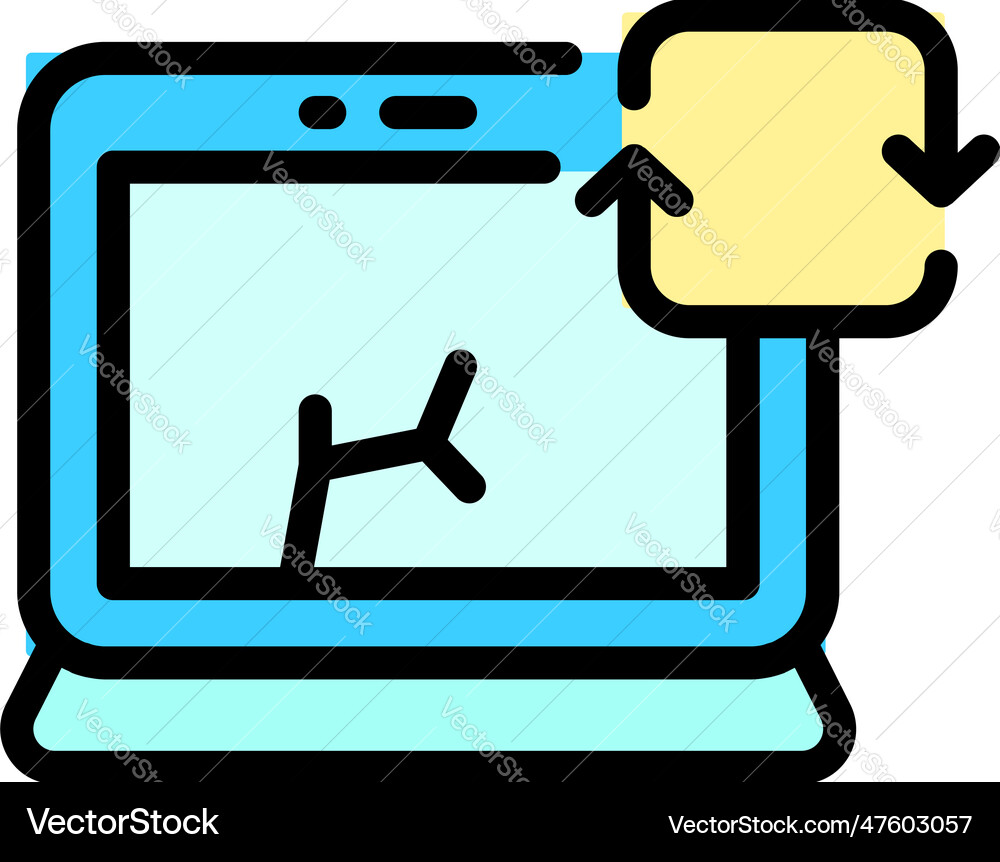 Upgrade computer icon flat Upgrade computer icon flat vector image
