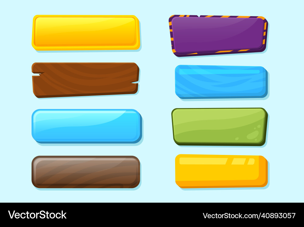 Wooden Button UI Panel vector image