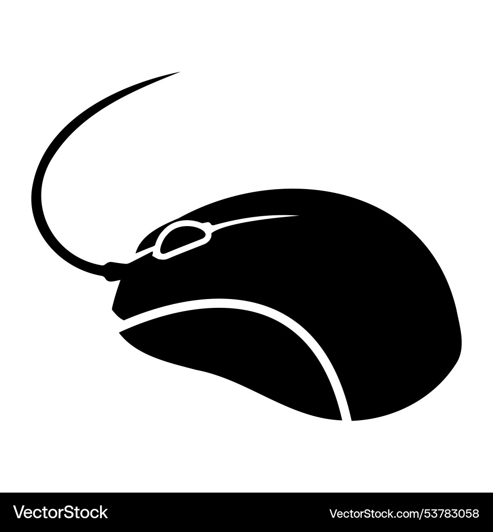 Black and white computer mouse icon design Black and white computer mouse icon design vector image