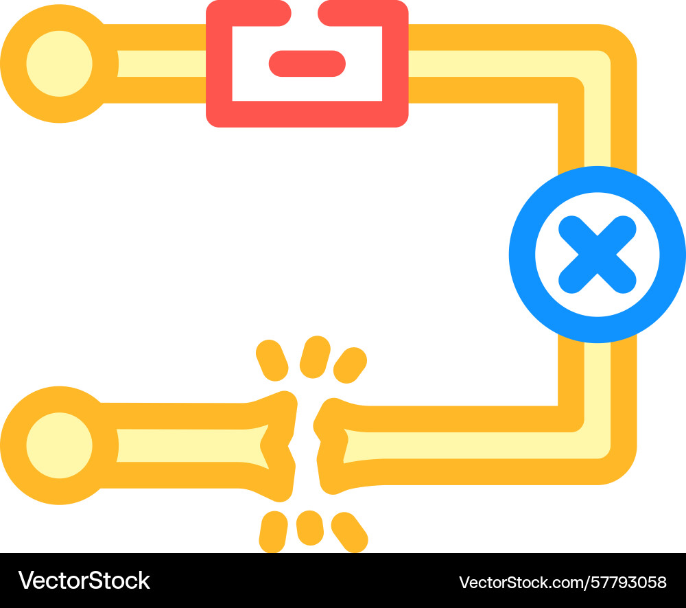 Broken circuit path icon color Broken circuit path icon color Vector Image