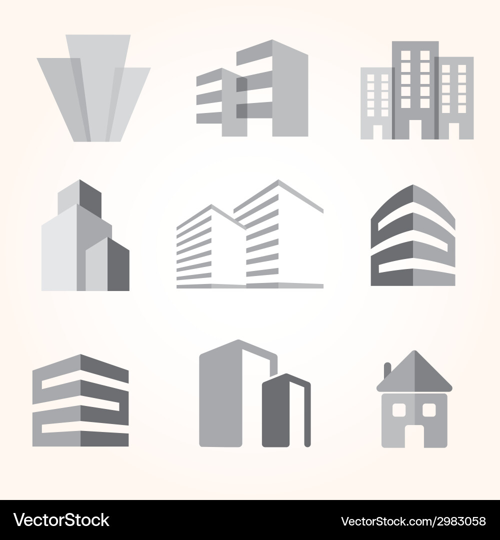 Building Icon Collection vector image