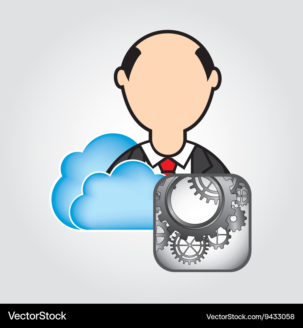 Cloud computing design vector image