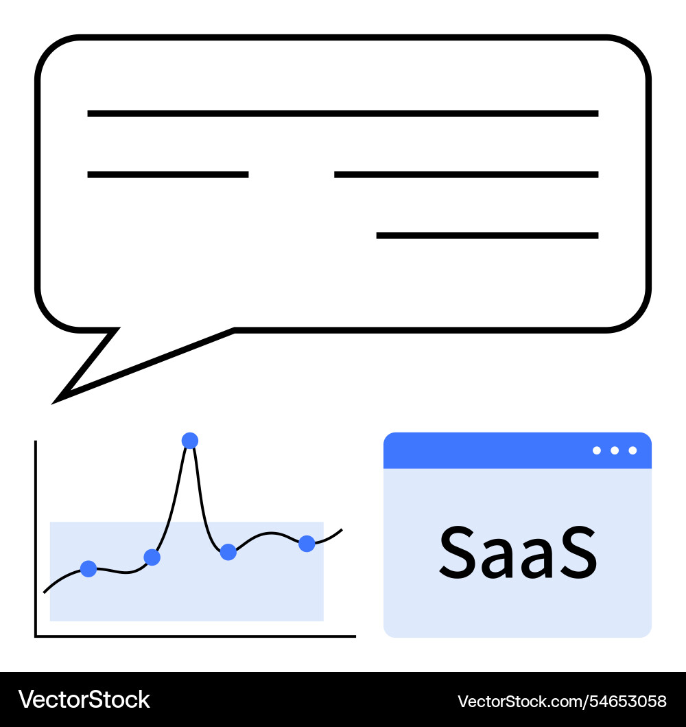 Communication and data analysis in saas Communication and data analysis in saas vector image