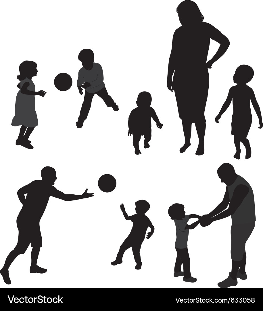 Family Silhouettes - People Group vector image