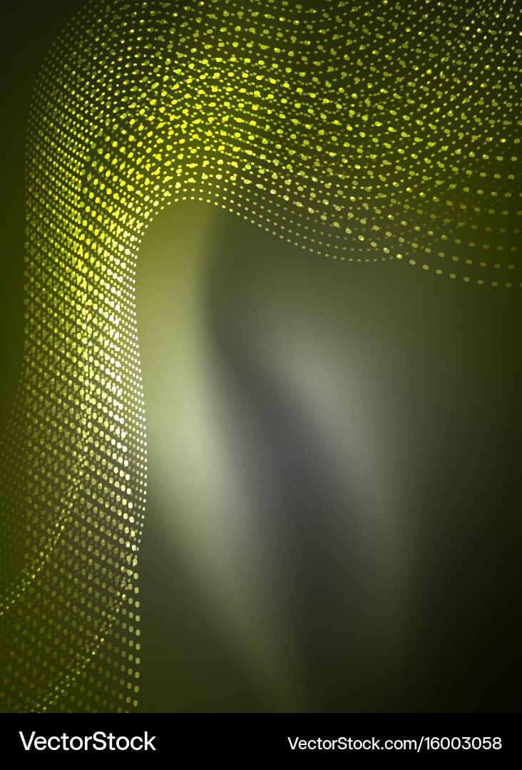 Glowing wave created with particles on dark color Vector Image