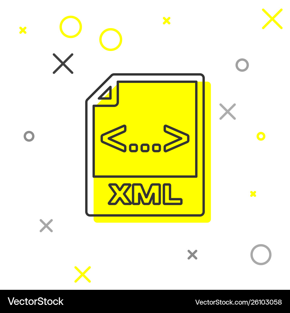 Grey xml file document icon download button Grey xml file document icon download button vector image