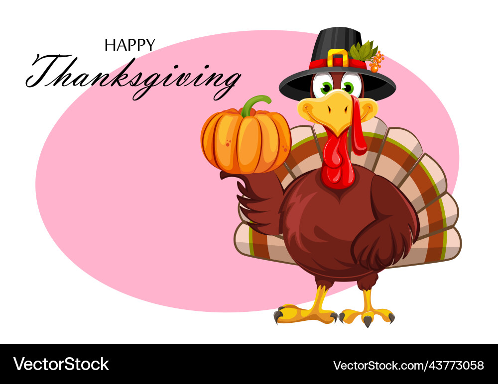 Happy thanksgiving funny turkey bird Happy thanksgiving funny turkey bird vector image