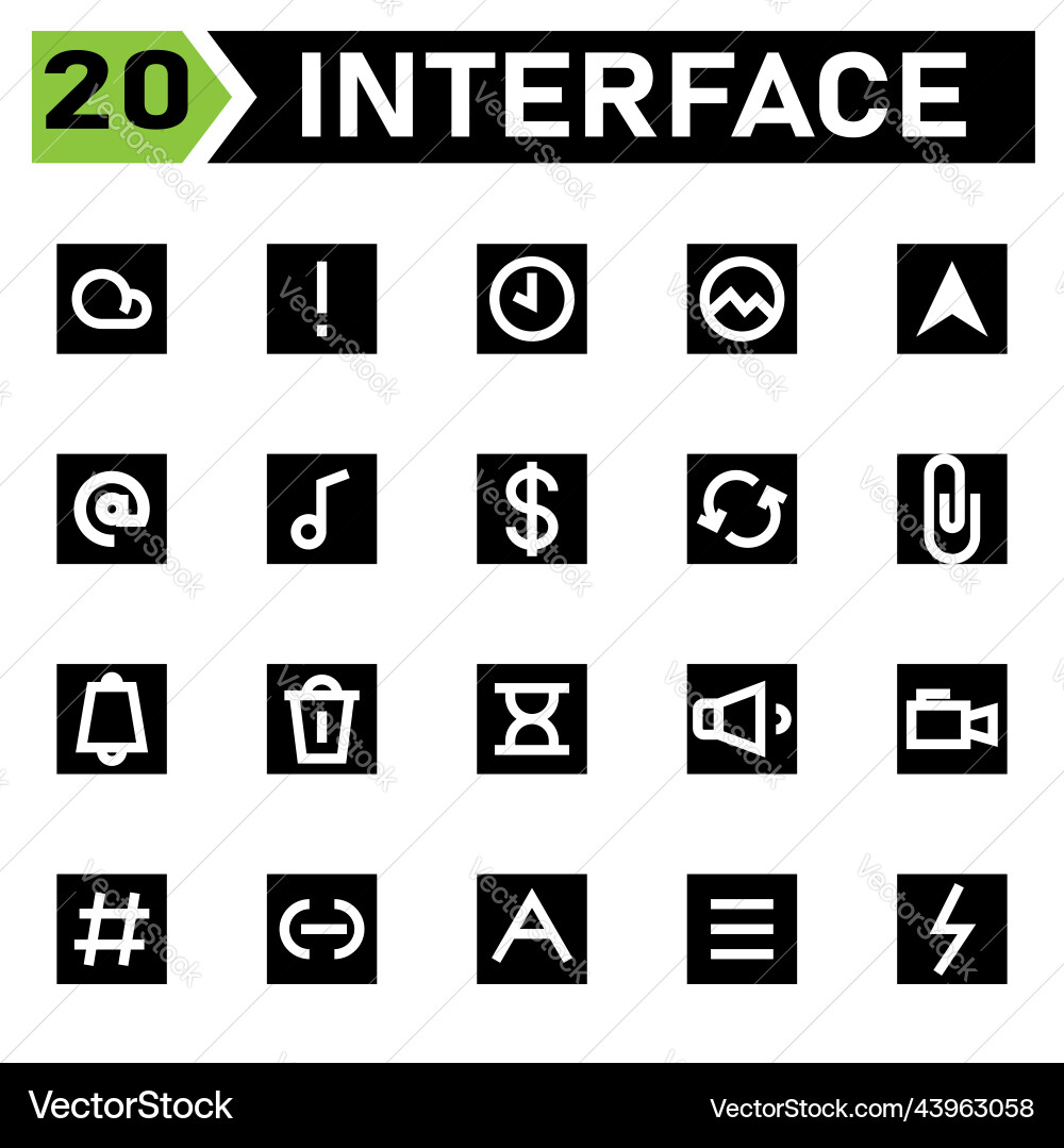 Interface icon set include cloud weather Interface icon set include cloud weather vector image