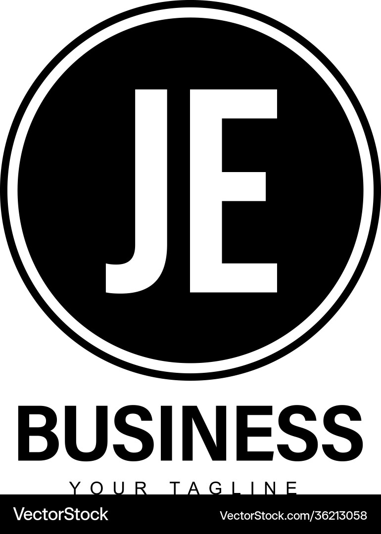 Je initial a logo design with abstract style Je initial a logo design with abstract style Vector Image