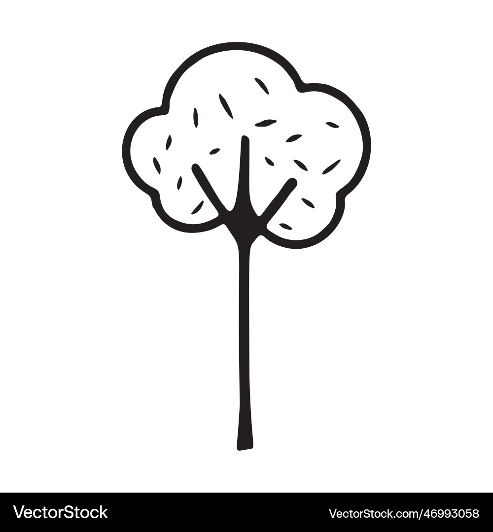 Linocut tree design elements in scandi Linocut tree design elements in scandi vector image