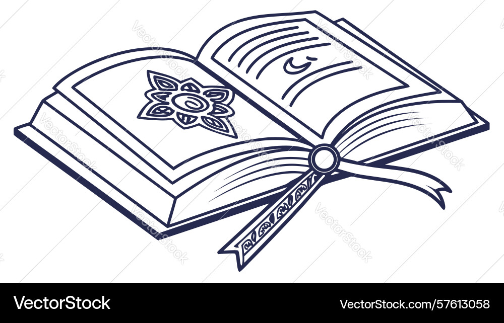 Magic spell book scroll ornate design generative vector image