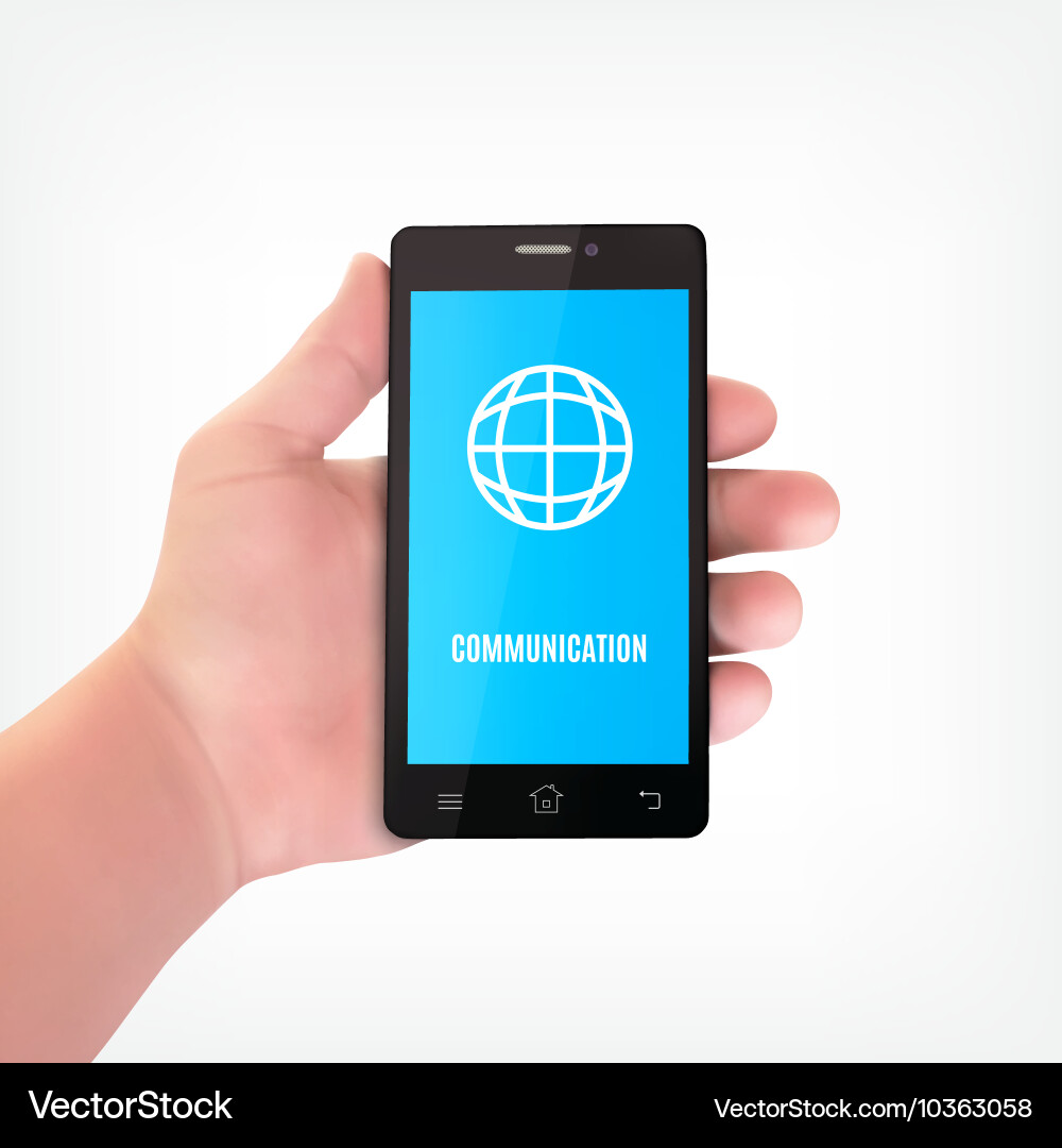 Man hand with smartphone vector image