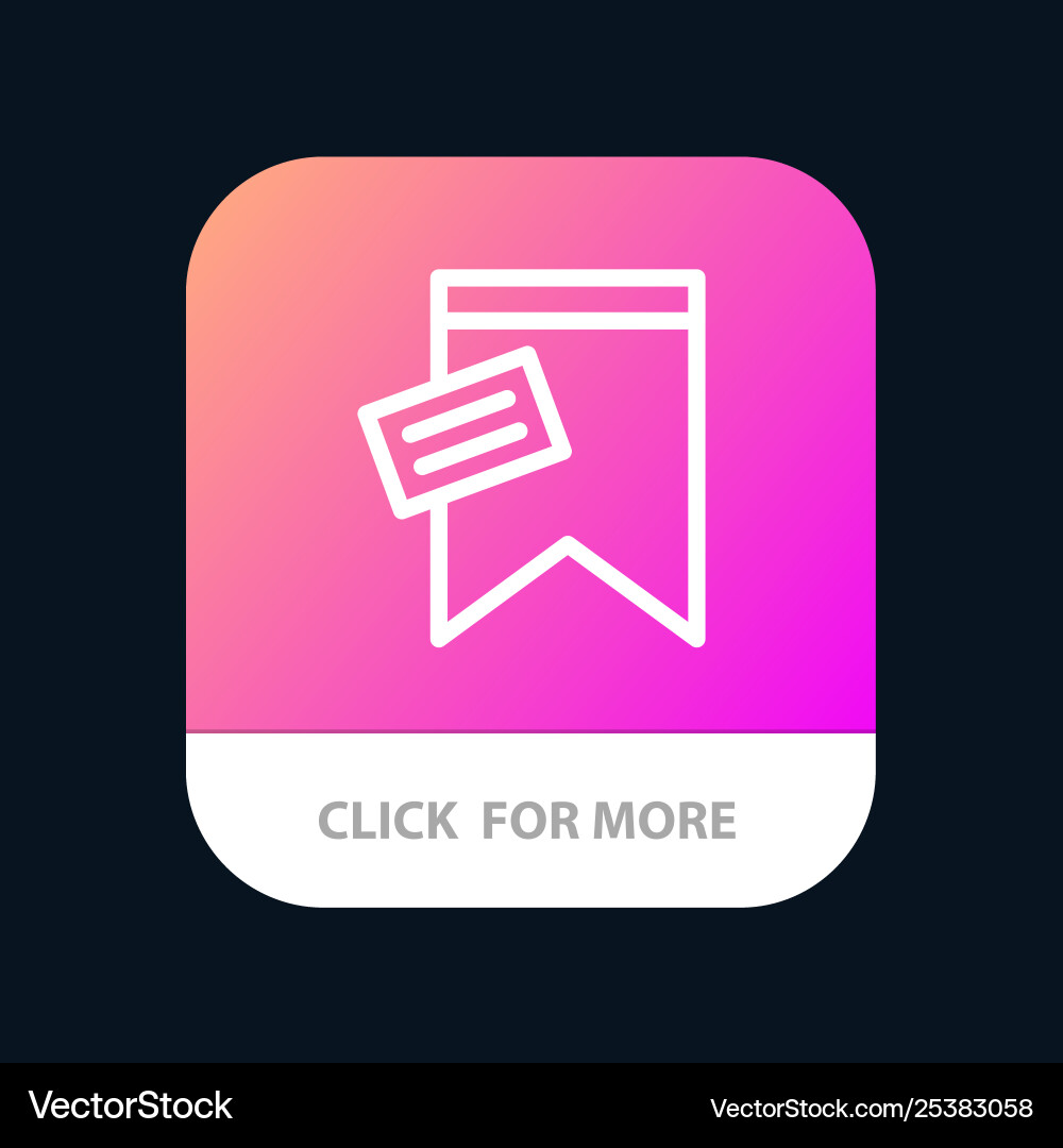 Mark tag sign text mobile app button android Vector Image