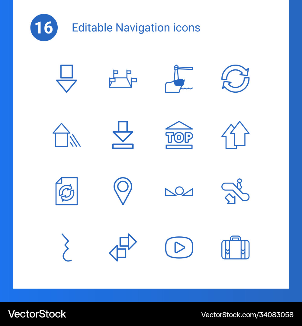 Navigation icons Vector Image