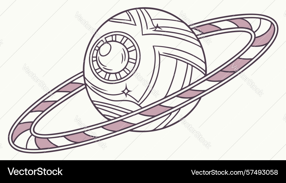Ornate saturn planet with intricate patterns Vector Image