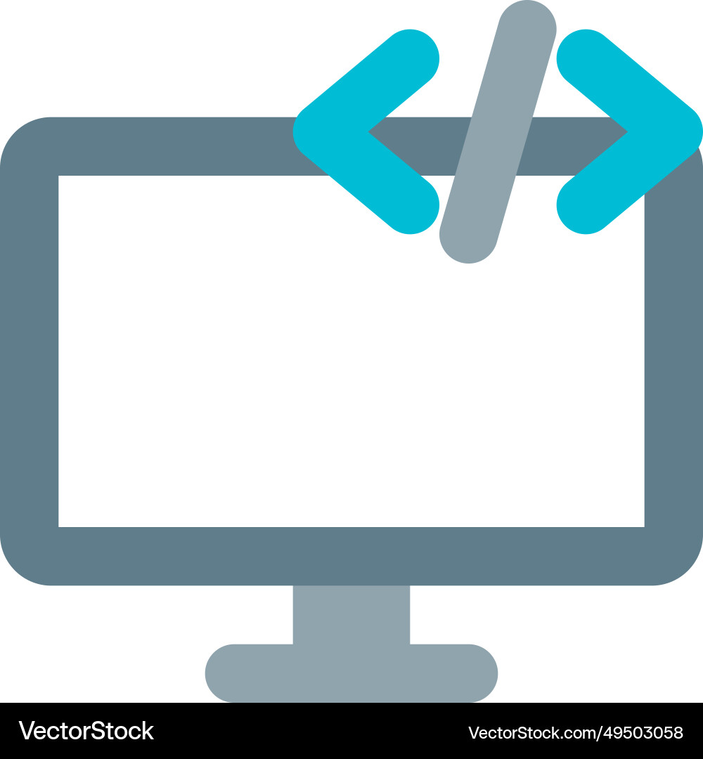 Programmierung und Skriptierung auf einem Monitor Vektorbild