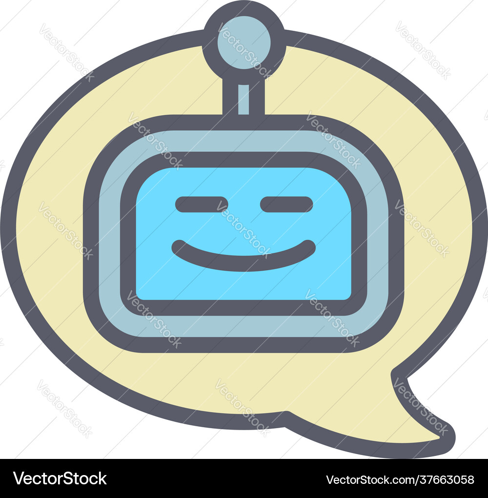 Robot chatbot icon outline style Robot chatbot icon outline style Vector Image