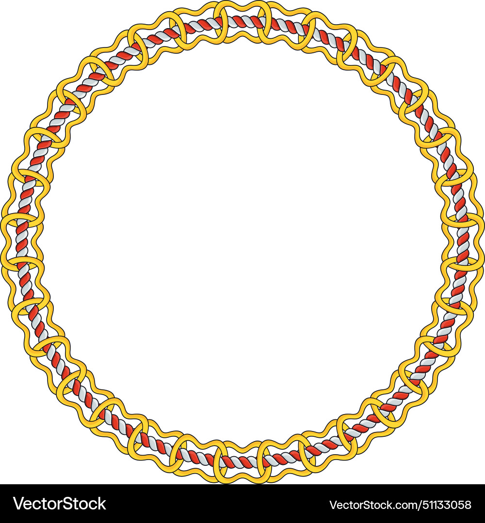 Round chain frame circle chains border boho Round chain frame circle chains border boho vector image