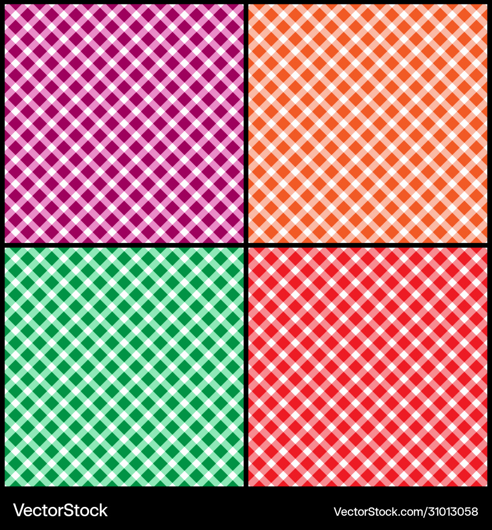 Set seamless diagonal patterns squares Set seamless diagonal patterns squares vector image