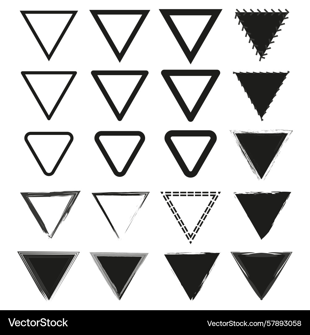 Triangle shape collection geometric forms set vector image