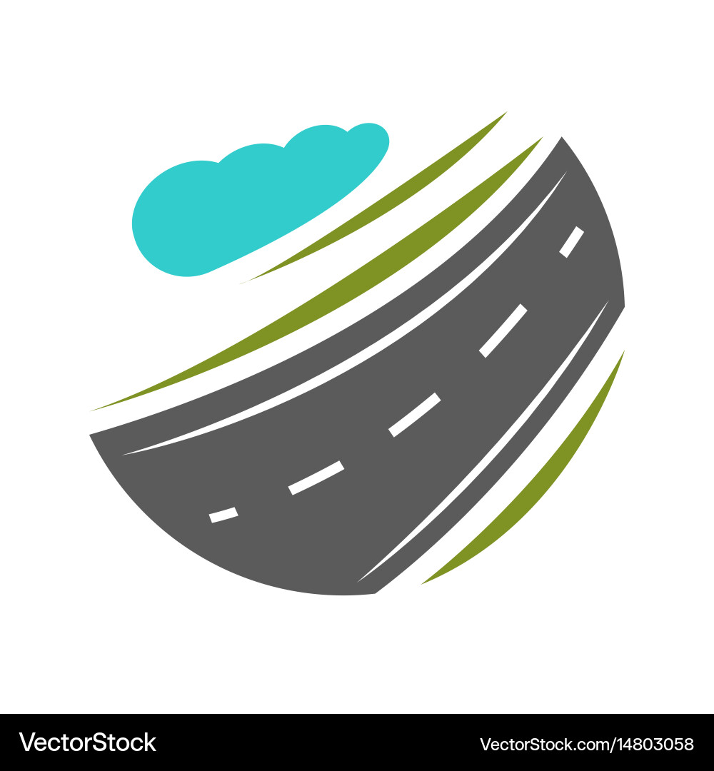 Way going forward and turning with abstract vector image