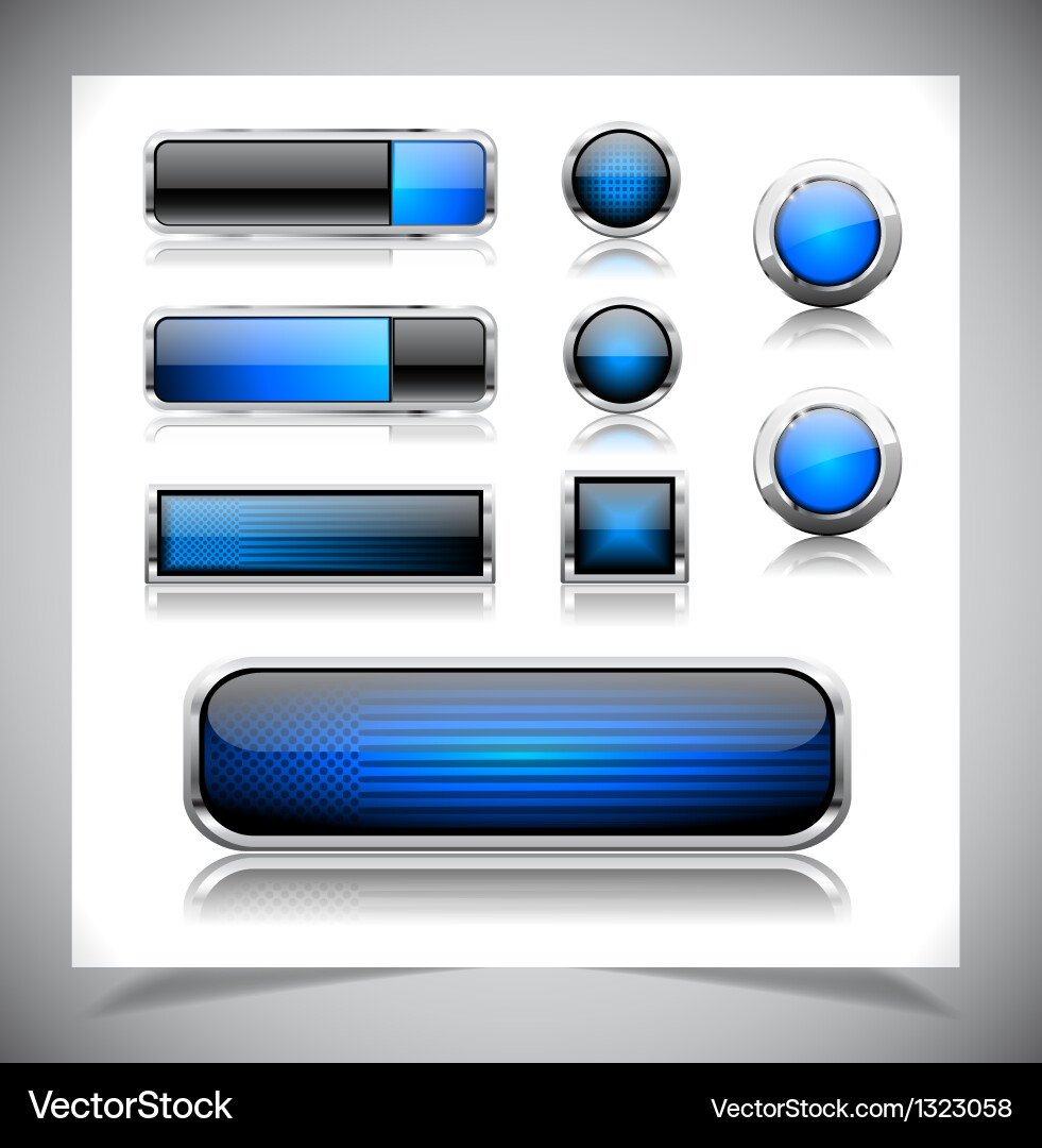 Web buttons pack vector image