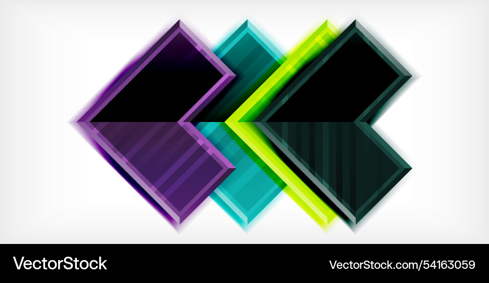 Arrow symbols created with 3d effects and line Vector Image