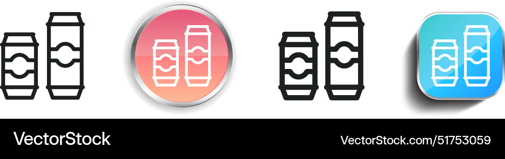 Beer icon thin linear regular and button style vector image