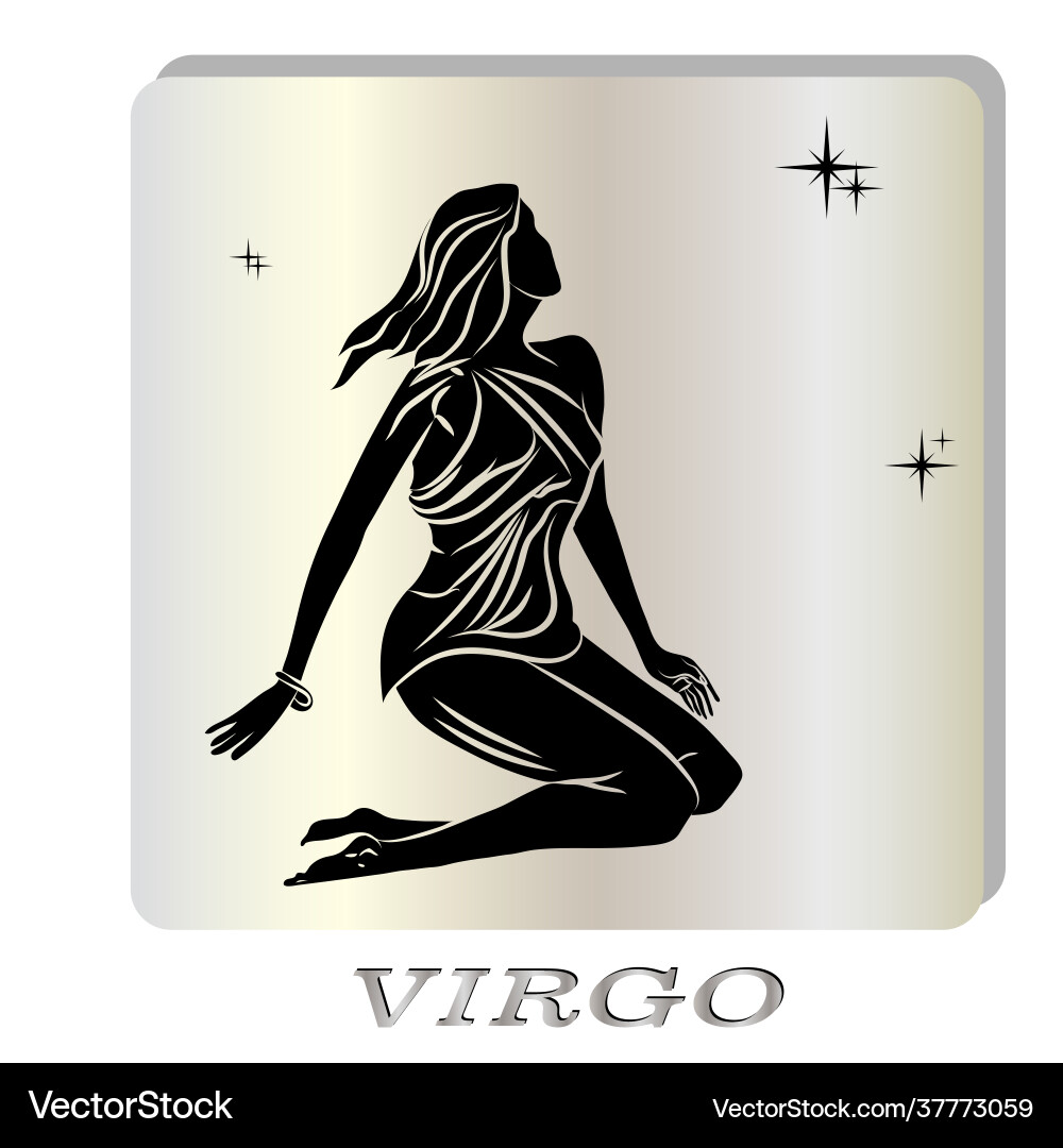 Black silhouette virgo are on pearl background Black silhouette virgo are on pearl background vector image