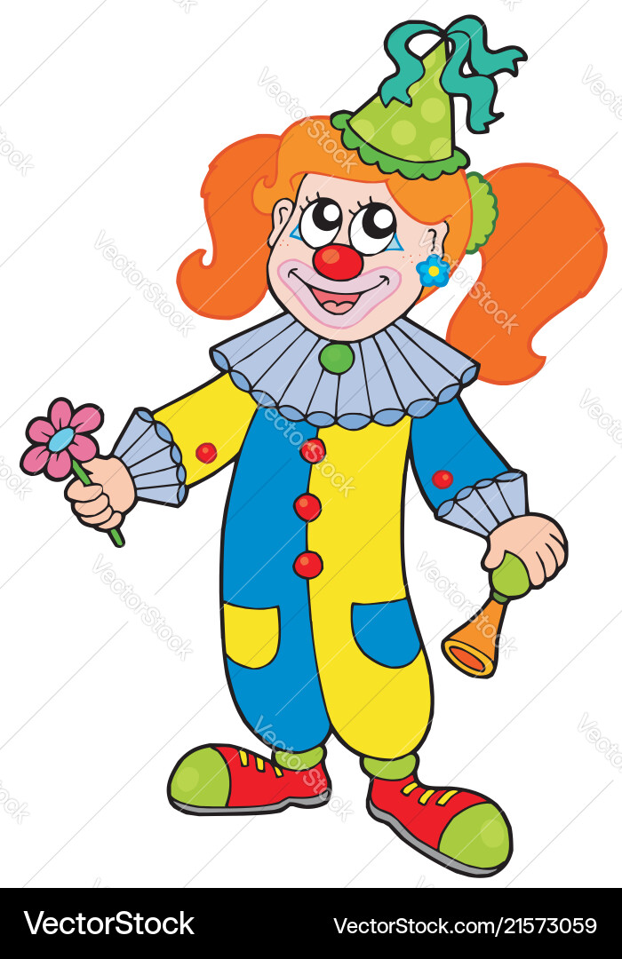Cartoon clown girl Cartoon clown girl vector image