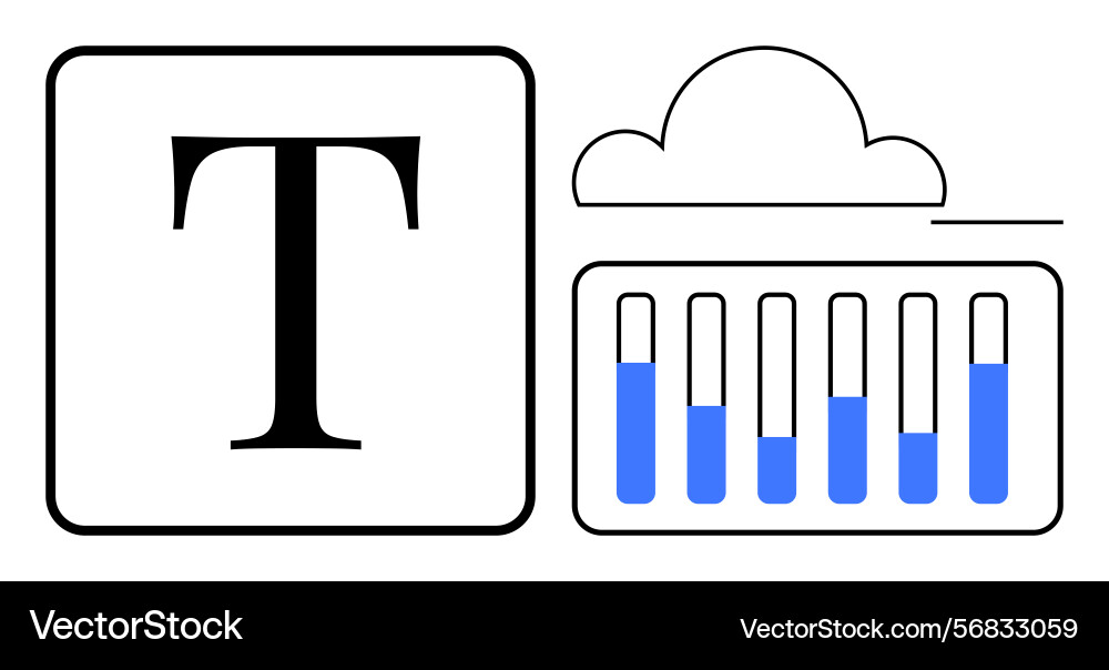 Cloud storage and text data visualization Cloud storage and text data visualization vector image