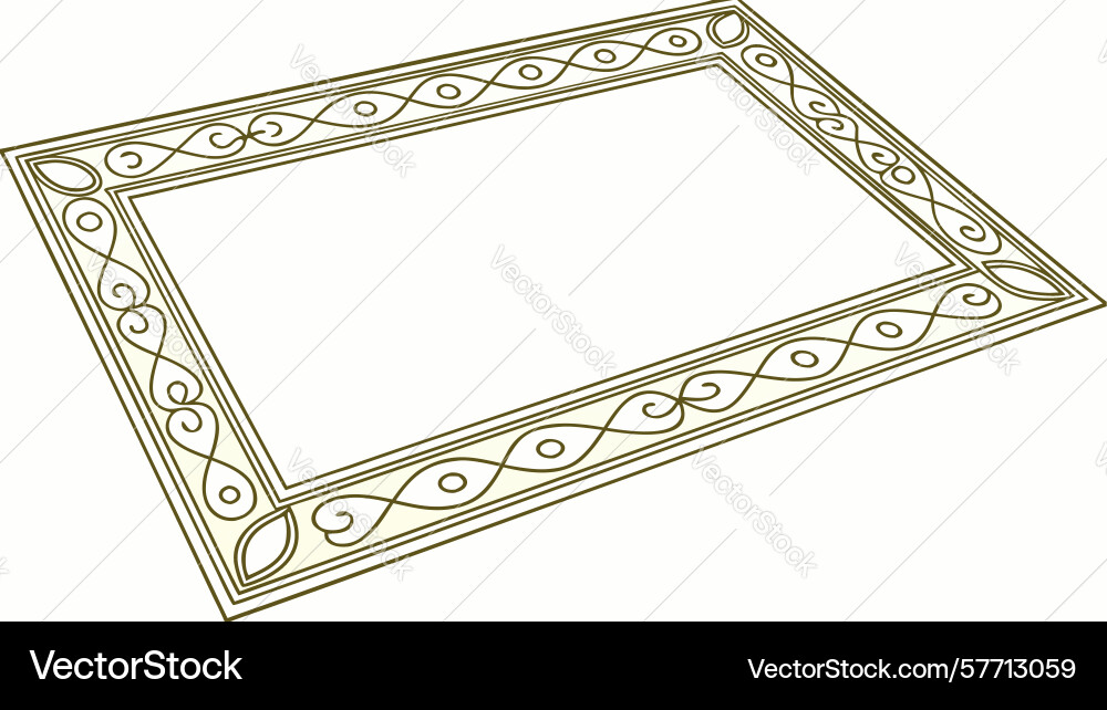 Elegant ornate rectangular frame with simple vector image