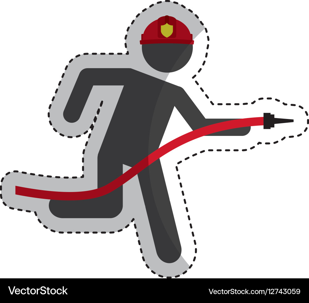 Firefighter running isolated icon Vector Image