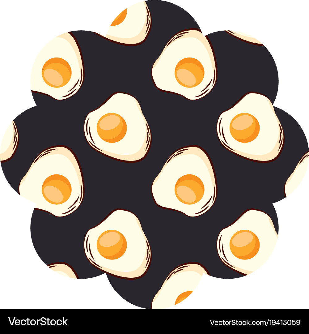 Frame with eggs pattern background Vector Image