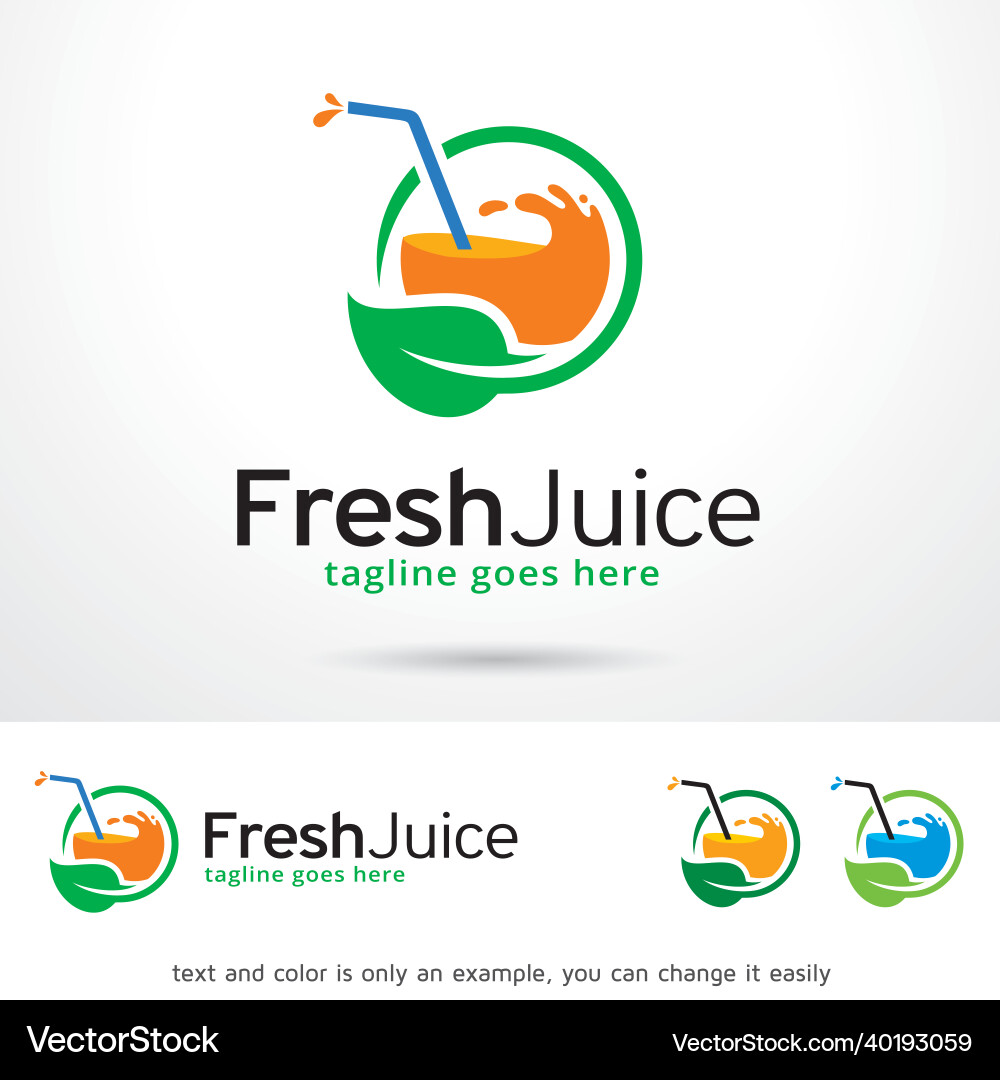 Fresh juice logo template vector image