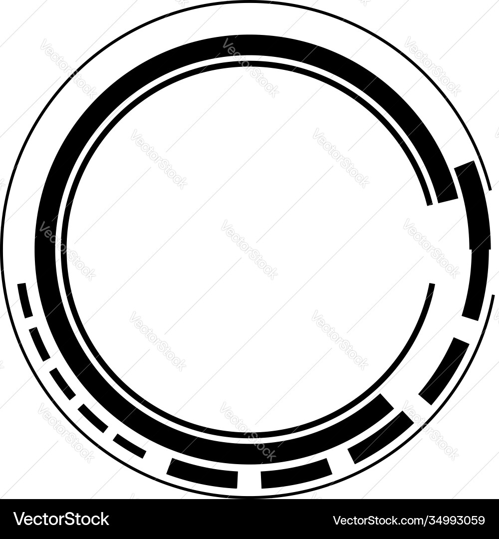 Geometric hud sc-fi gui ui circular elements vector image