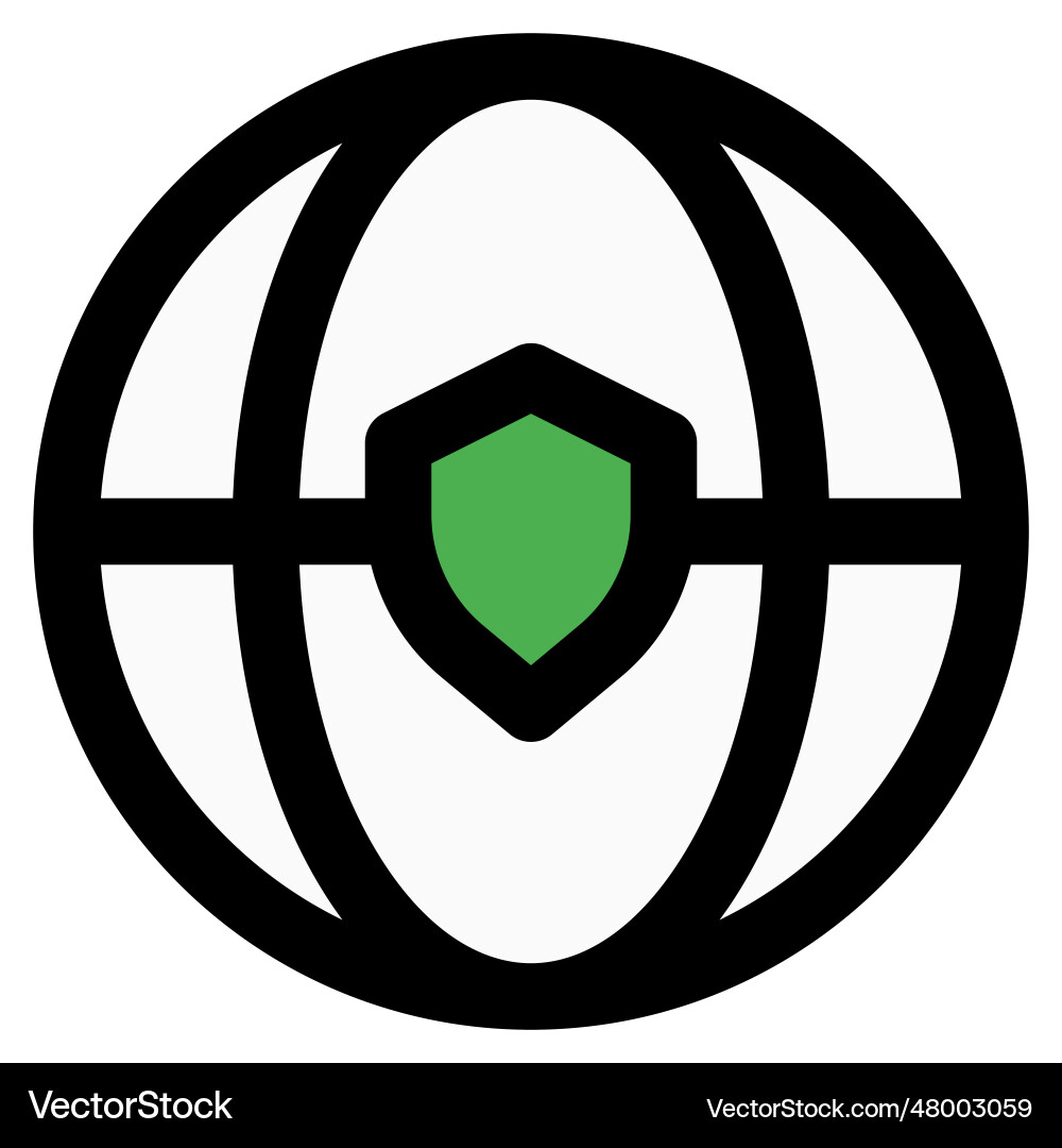 Global network secured via shield security Vector Image