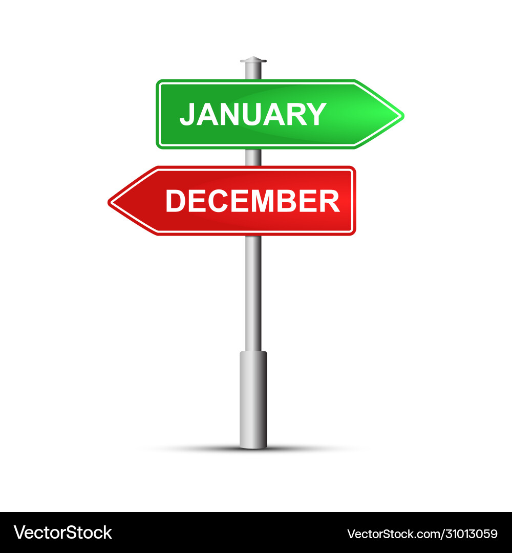 Green and red pointer with name months Green and red pointer with name months vector image